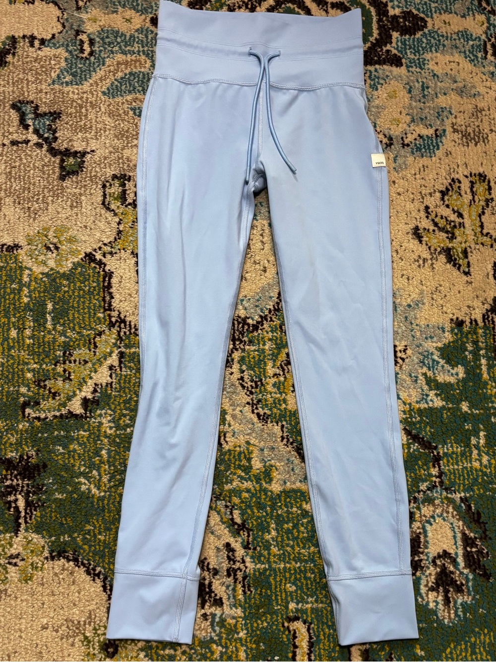 Vuori Light Blue Performance Leggings with Drawstring
